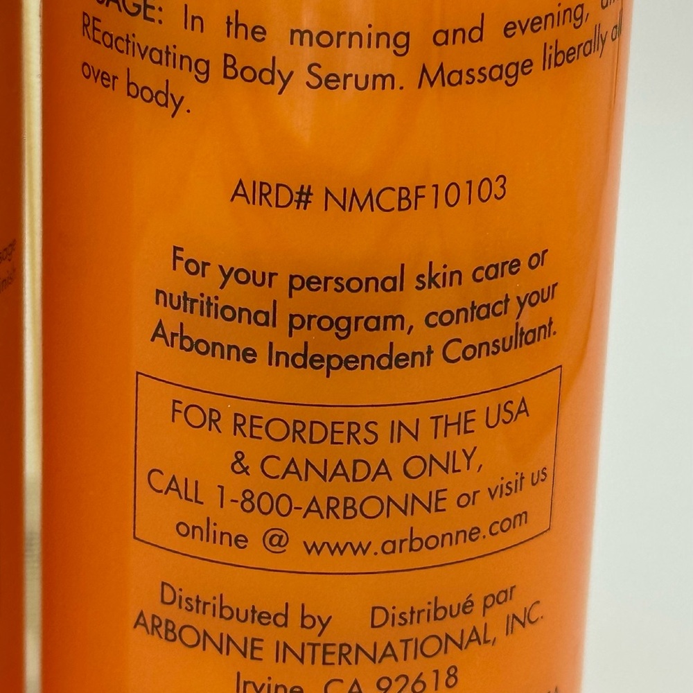 New Arbonne NutriMin C RE Orange Hydrating Body Lotion & Serum with Bag Bundle - Picture 7 of 8